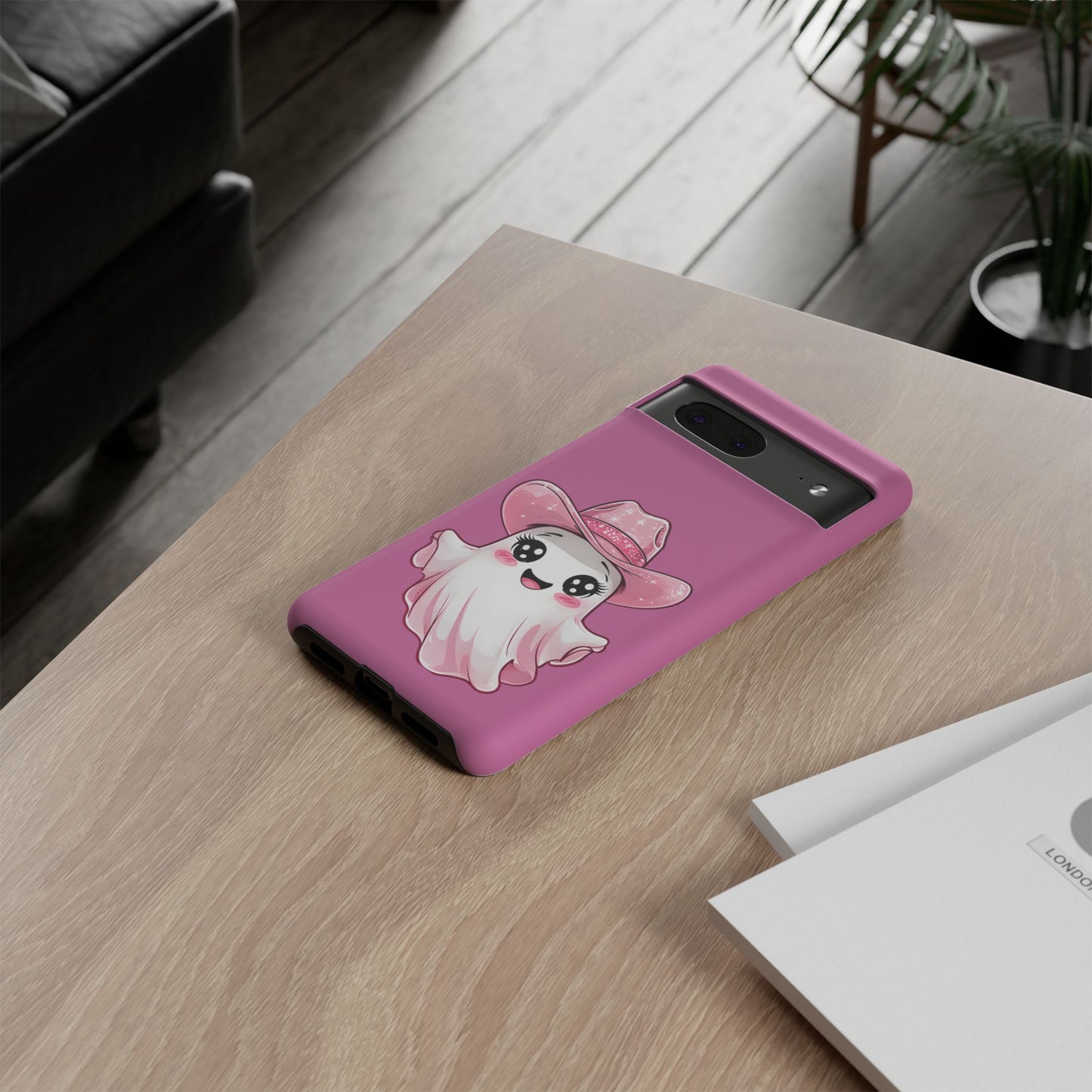Cute Ghost Phone Case - Fun, Whimsical, Kawaii, Halloween, Gift Idea, Pink Ghost Design