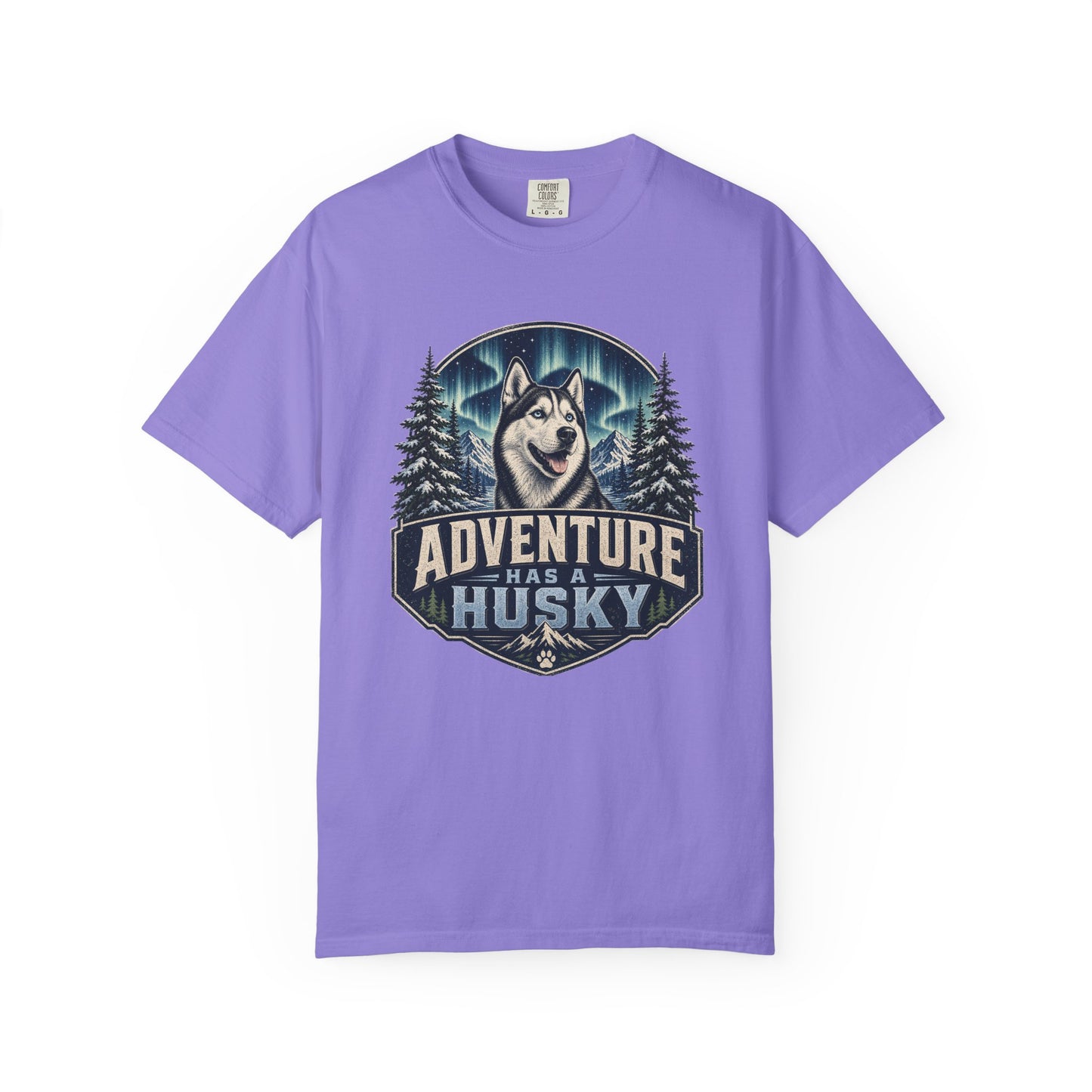Adventure Has a Husky T-shirt | Husky Dog Graphic, Northern Lights, Outdoors
