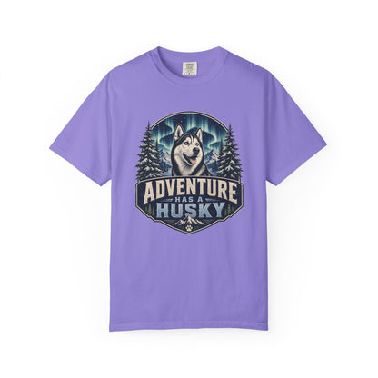Adventure Has a Husky T-shirt | Husky Dog Graphic, Northern Lights, Outdoors