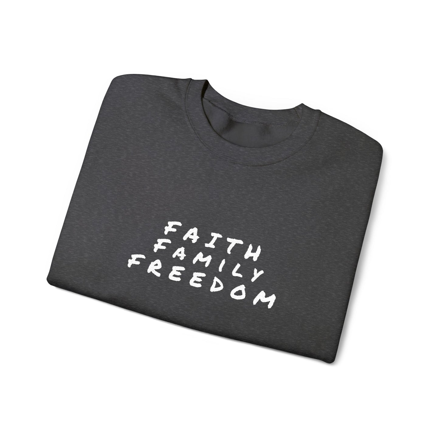 Faith Family Freedom Sweatshirt, Religious Pullover Jumper, Christian Crewneck, Inspirational Sweatshirt, Unisex Religious Shirt, Faith