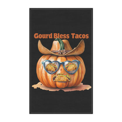 Festive Taco Lover's Tea Towels, Gourd Bless Tacos Kitchen Decor, Fall Kitchen Gift, Funny Halloween Homeware, Pumpkin Art Towels
