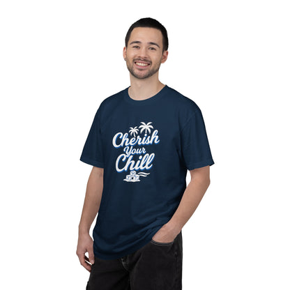 Cherish Your Chill T-Shirt, Unisex Relaxed Fit Tee, Beach Vibes Shirt, Summer Casual Wear, Gift for Friends, Vacation Essentials