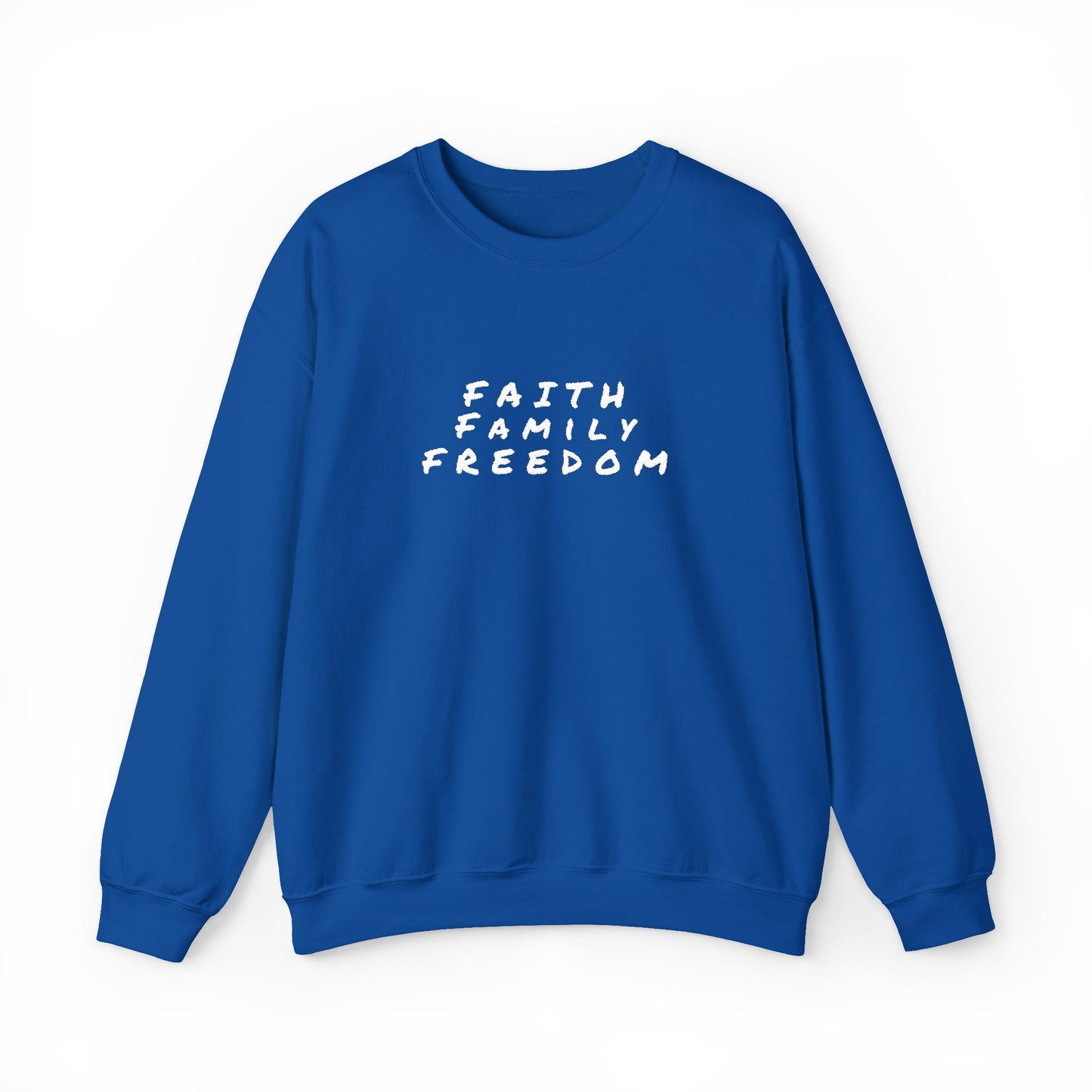 Faith Family Freedom Sweatshirt, Religious Pullover Jumper, Christian Crewneck, Inspirational Sweatshirt, Unisex Religious Shirt, Faith