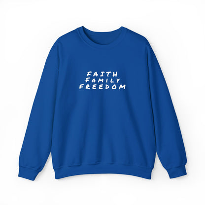 Faith Family Freedom Sweatshirt, Religious Pullover Jumper, Christian Crewneck, Inspirational Sweatshirt, Unisex Religious Shirt, Faith