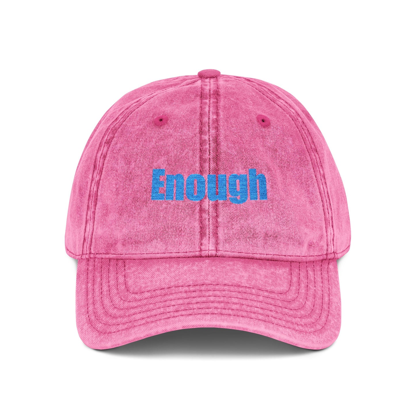 Embroidered "Enough" Cap, Vintage, Motivational, Unisex Hat, Baseball Cap, Gift for Him/Her