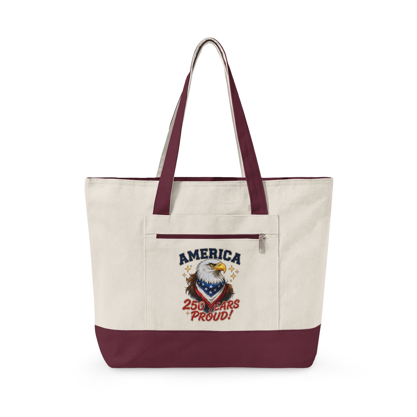 America Eagle Crest zipper tote | Canvas Tote, Patriotic Stars Stripes
