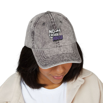 Vintage Embroidered Cap with Anti-Abuse Message - Casual Hat for Awareness, Support Events, Fundraisers, Gifts, Summer Days