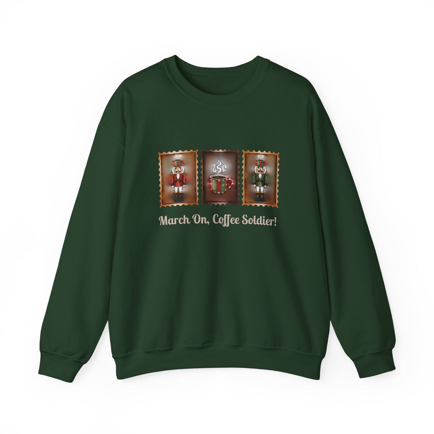Coffee Soldier Nutcracker Crewneck Sweatshirt | March On, Coffee Soldier!