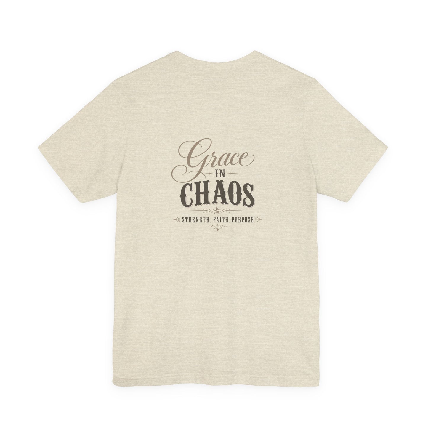 Grace in Chaos Tee | Inspirational scripture typography shirt