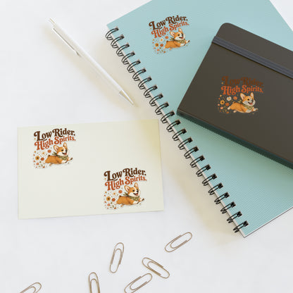 Low Rider High Spirits Corgi Sticker Sheet | Retro Floral Corgi Stickers