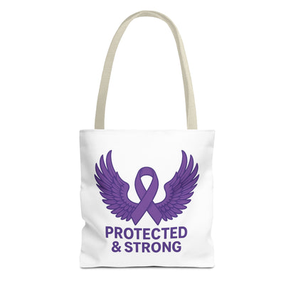 Protected and Strong Awareness Tote Bag, Eco-Friendly Shoulder Bag, Reusable Grocery Bag, Canvas Shopping Tote, Gift for Activists,