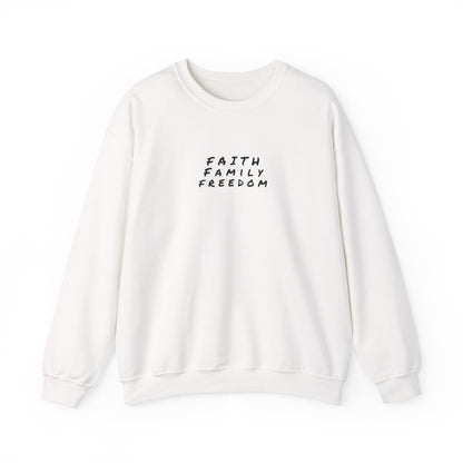 Faith Family Freedom Sweatshirt, Christian Sweatshirt, Religious Apparel, Inspirational Jumper, Religious Gift for Him/Her, Cozy Sweatshirt