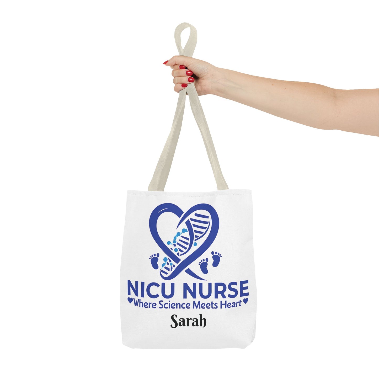 NICU Nurse Tote Bag, Science Meets Heart Bag, Gift for Nurses, Healthcare Tote, Personalized Nurse Gift