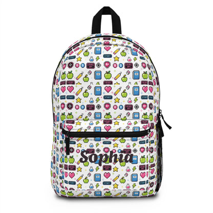 Arcade Learning Pattern Backpack | Retro Gaming School Bag