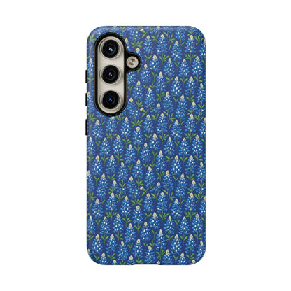 Phone Case, Texas Bluebonnet Tough Case, Navy Floral Phone Cover, Protective iPhone Case, Samsung Galaxy Case, Texas Wildflower Gift