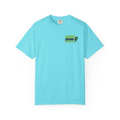 Dink Drink Repeat T-shirt | Pickleball Paddle Graphic
