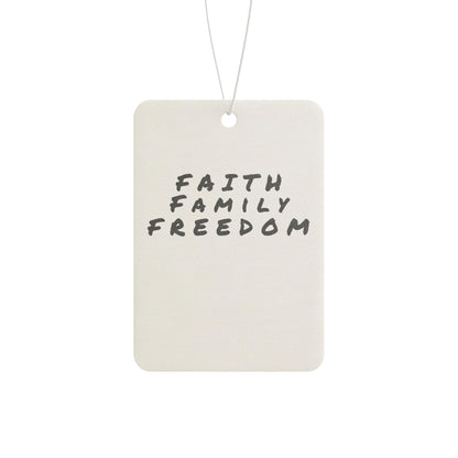 Faith Family Freedom Car Air Freshener - Inspirational Aroma, Unique Car Decor, Great Gift for Friends, Road Trips, Home Fragrance