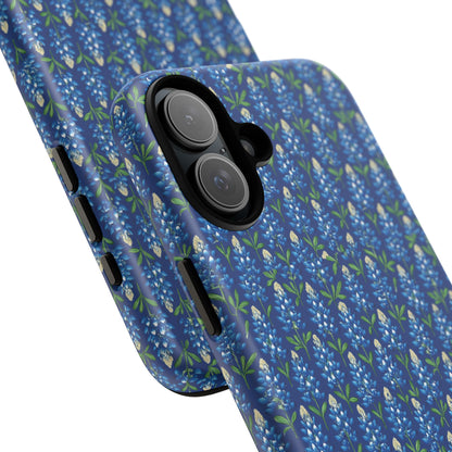 Phone Case, Texas Bluebonnet Tough Case, Navy Floral Phone Cover, Protective iPhone Case, Samsung Galaxy Case, Texas Wildflower Gift