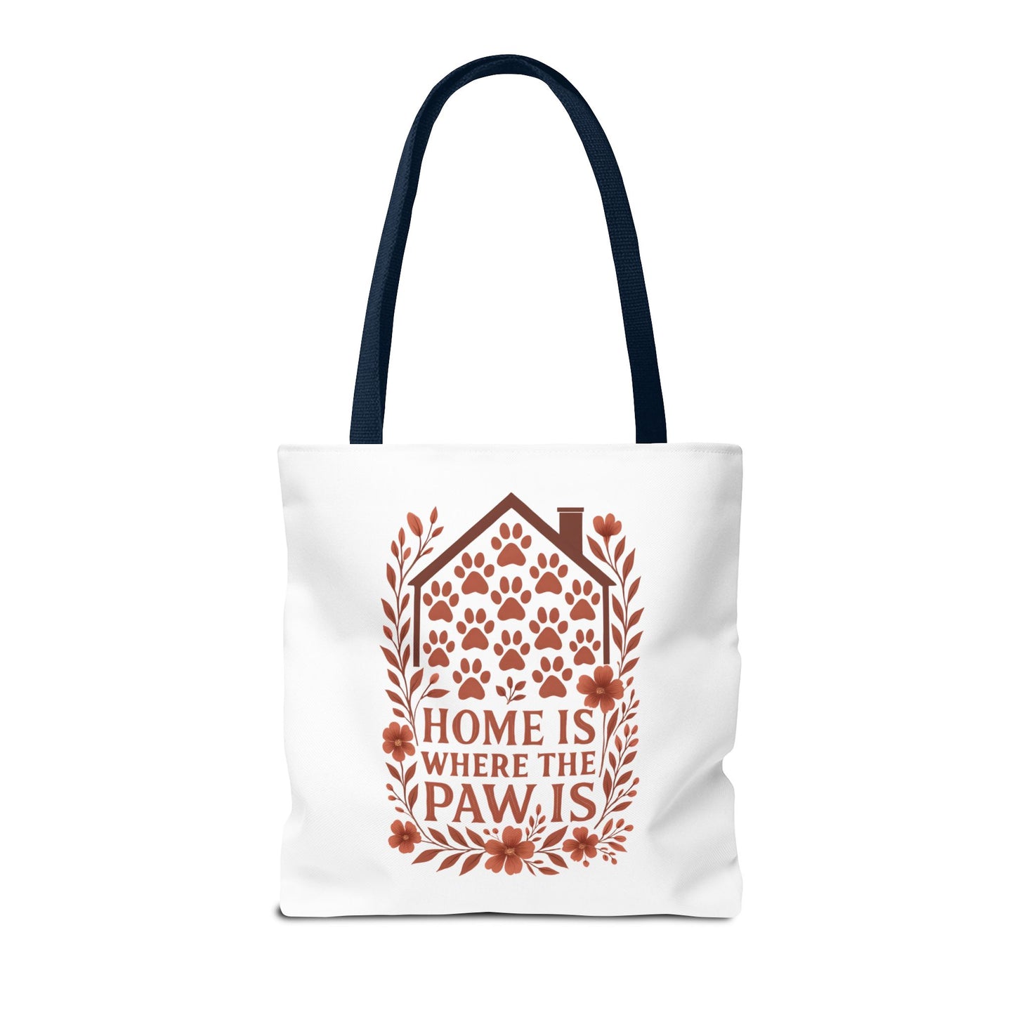 Home is Where the Paw Is Tote Bag | Pet Lover Gift, Floral Design, Animal Lover Accessory, Eco-Friendly Shopping Bag, Dog Mom Tote