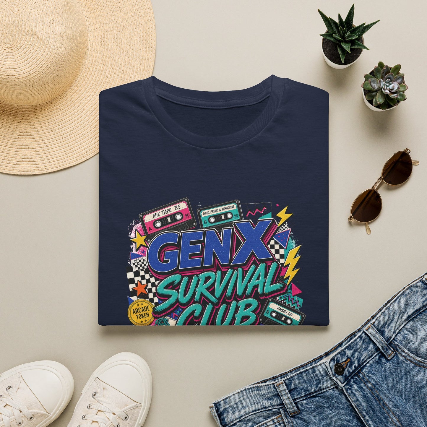 Gen X Survival Club T-Shirt | 80s Retro Cassette Graphic