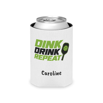 Dink Drink Repeat Can Cooler | Pickleball Paddle Graphic, Personalized Option