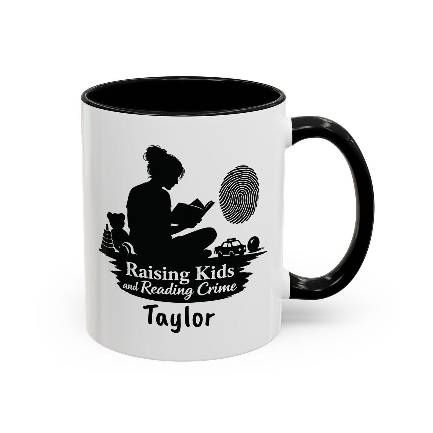 Raising Kids and Reading Crime Mug | Accent Coffee Mug