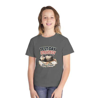 Test Day Strategy Play Dead Youth Tee | Possum Illustration, Back-to-School