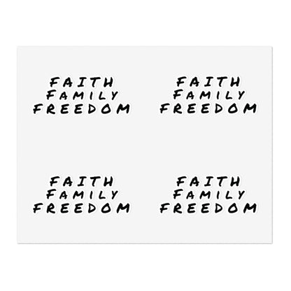 Faith Family Freedom Sticker Sheet Bundle - Inspirational Decals, Motivational Sticker Pack, Clear Vinyl Stickers