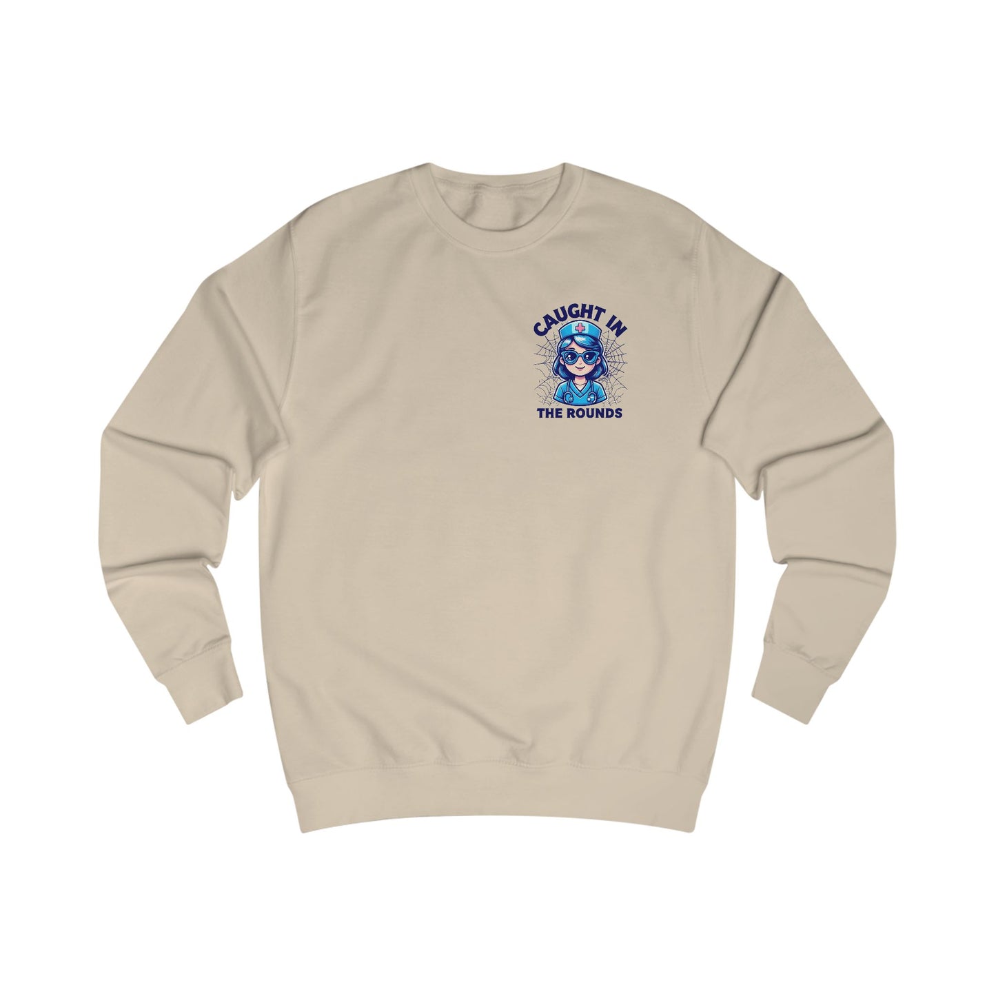 Cozy Nurse Sweatshirt - Caught in the Rounds, Perfect Gift for Friends, Casual Wear, Fall Outfit, Streetwear Essential