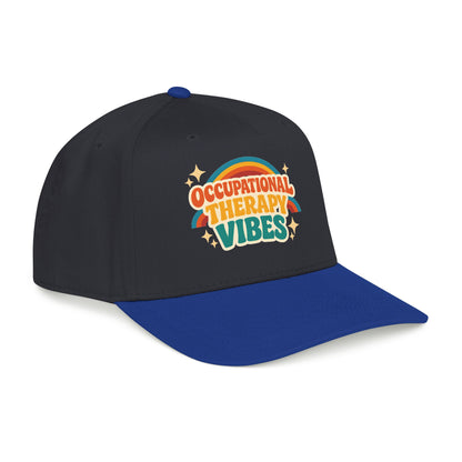 Occupational Therapy Vibes Cap | Retro Rainbow Mid Profile Baseball Cap