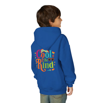 Cool 2 Be Kind Hoodie | Youth Hooded Sweatshirt, Colorful Rainbow Kindness Design