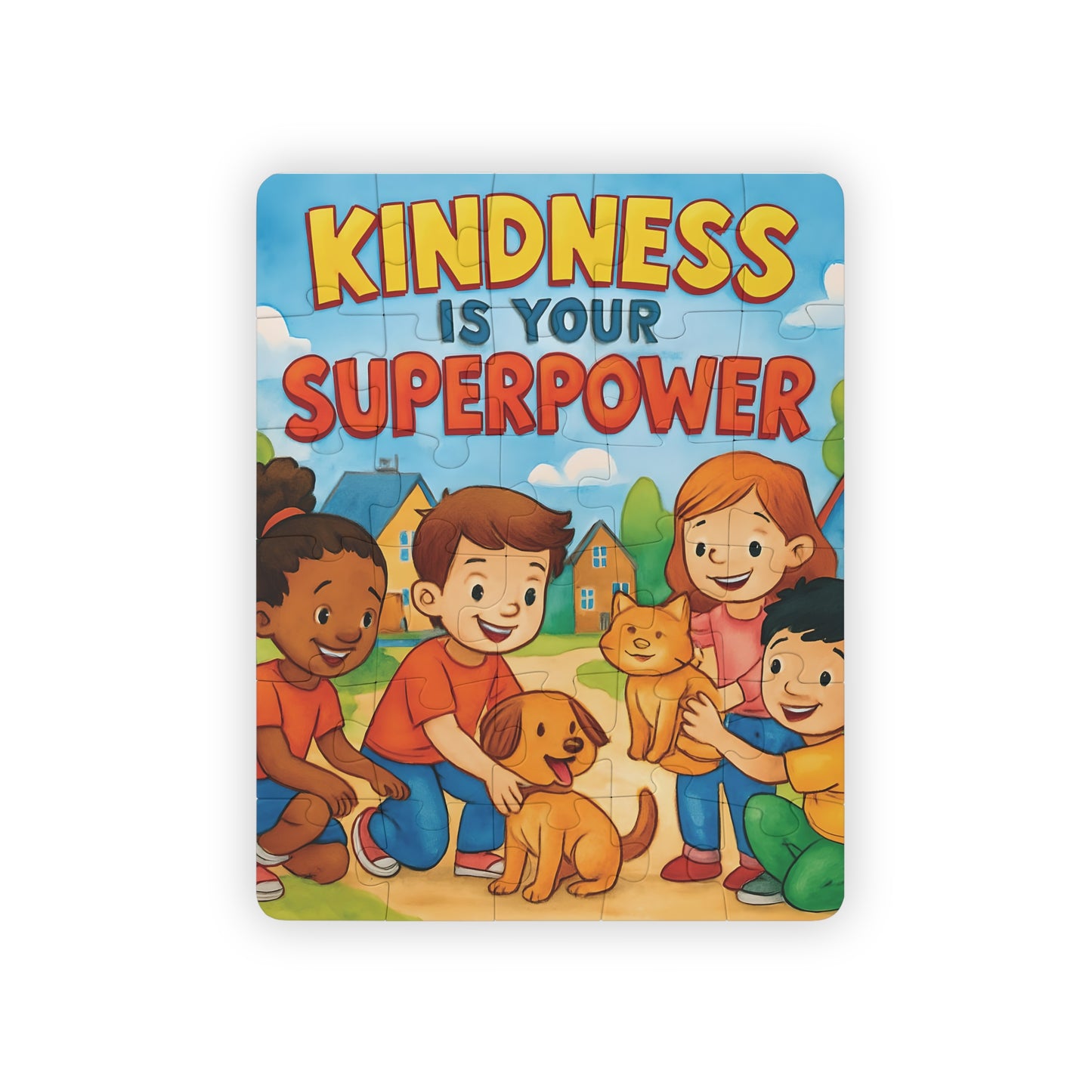 Kids' Kindness Puzzle, 30-Piece Jigsaw for Compassionate Play, Fun Learning Activity, Gift for Children, Educational Game, Family Bonding