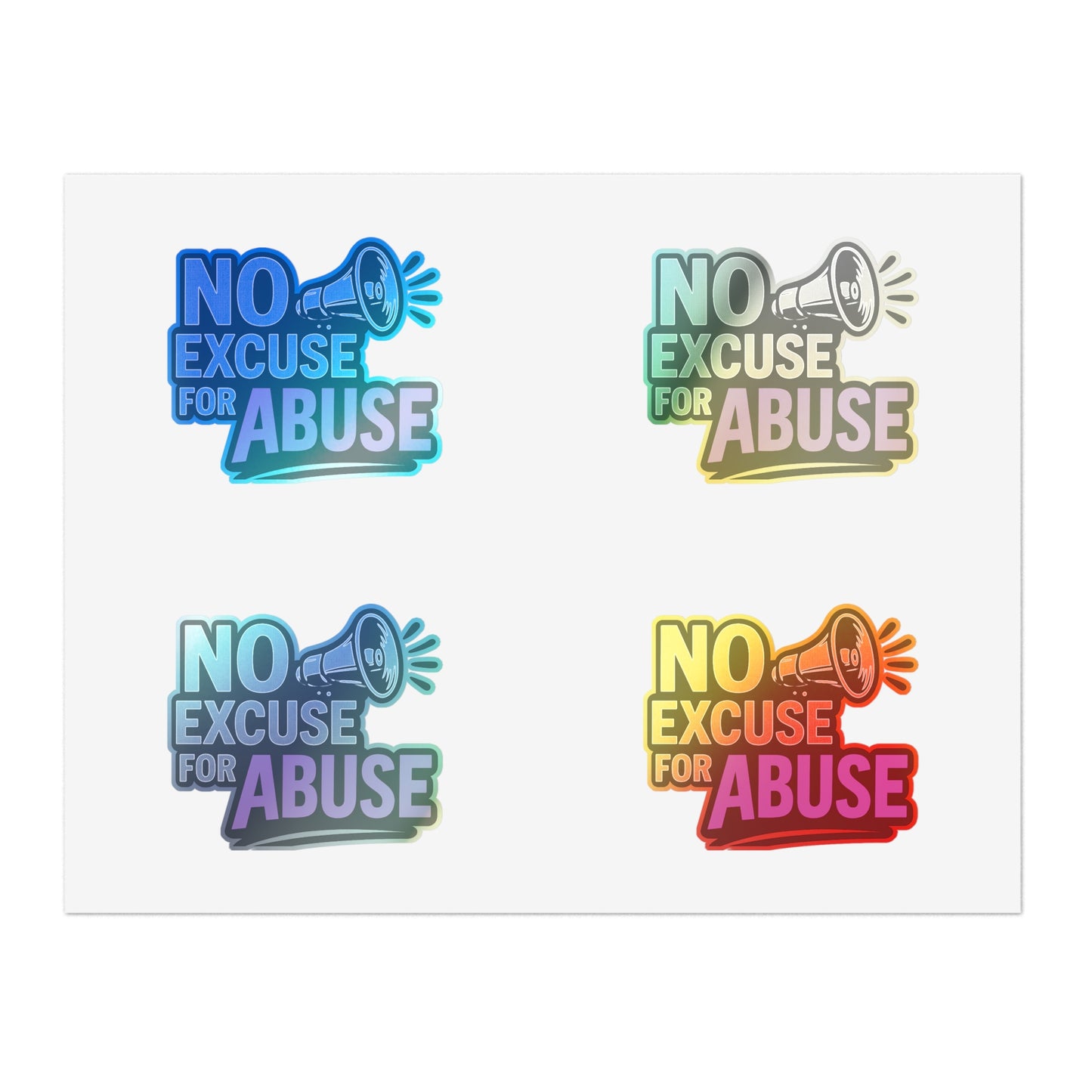 Empowerment Sticker Sheets - No Excuse for Abuse | Protest Stickers, Advocacy Decor, Gift for Social Activists, Awareness Campaigns