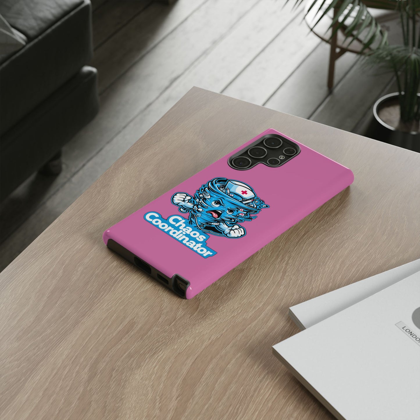 Chaos Coordinator Phone Case, Fun Nurse Gift, Tough Cases for Healthcare Heroes, Unique Cell Phone Cover, Funny Medical Humor/ Pink