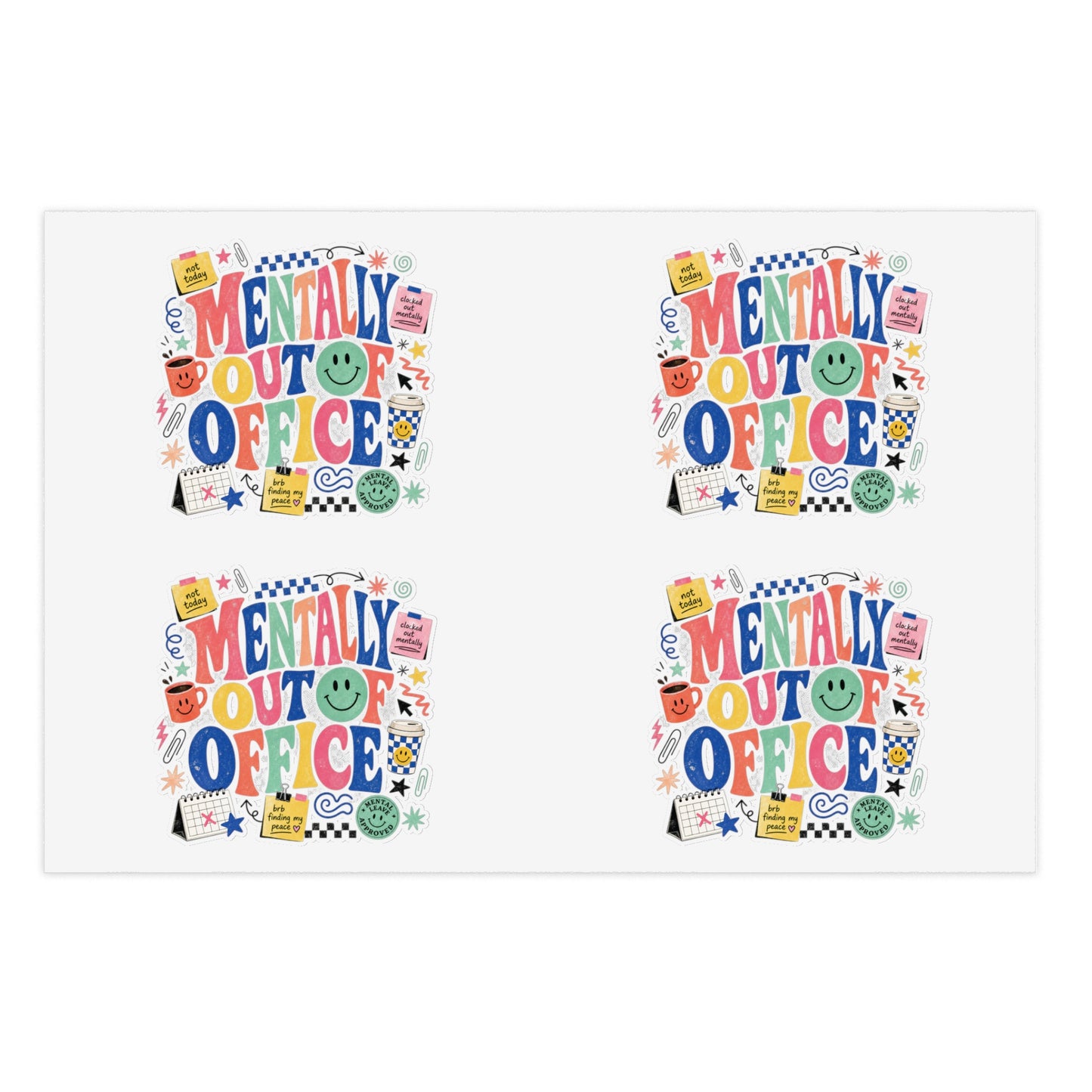 Mentally Out Of Office Sticker Sheets | Decorative Planner Stickers, Cute Office Humor