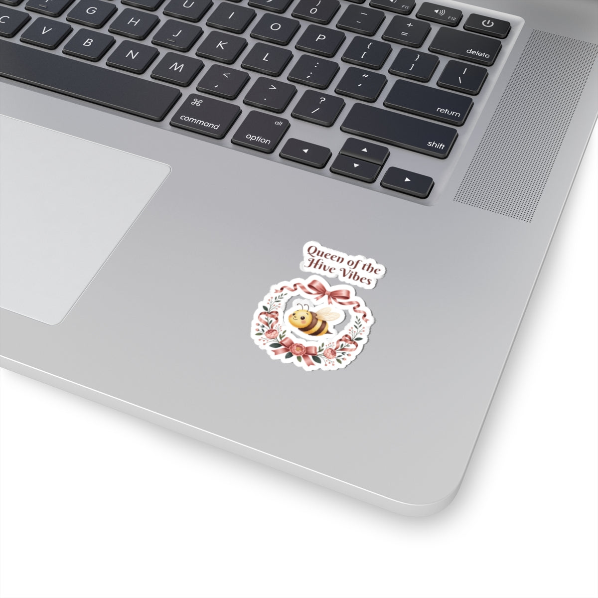 Queen of the Hive Vibes Kiss-Cut Stickers | Bee Floral Wreath