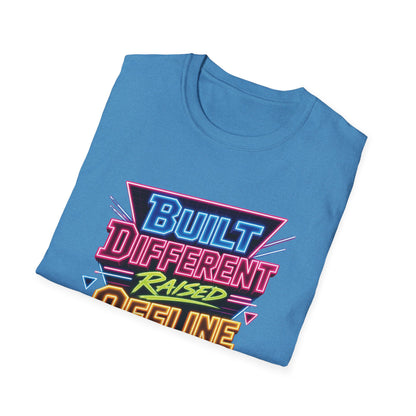 Built Different Raised Offline T-Shirt | Retro 80s Neon Graphic Tee