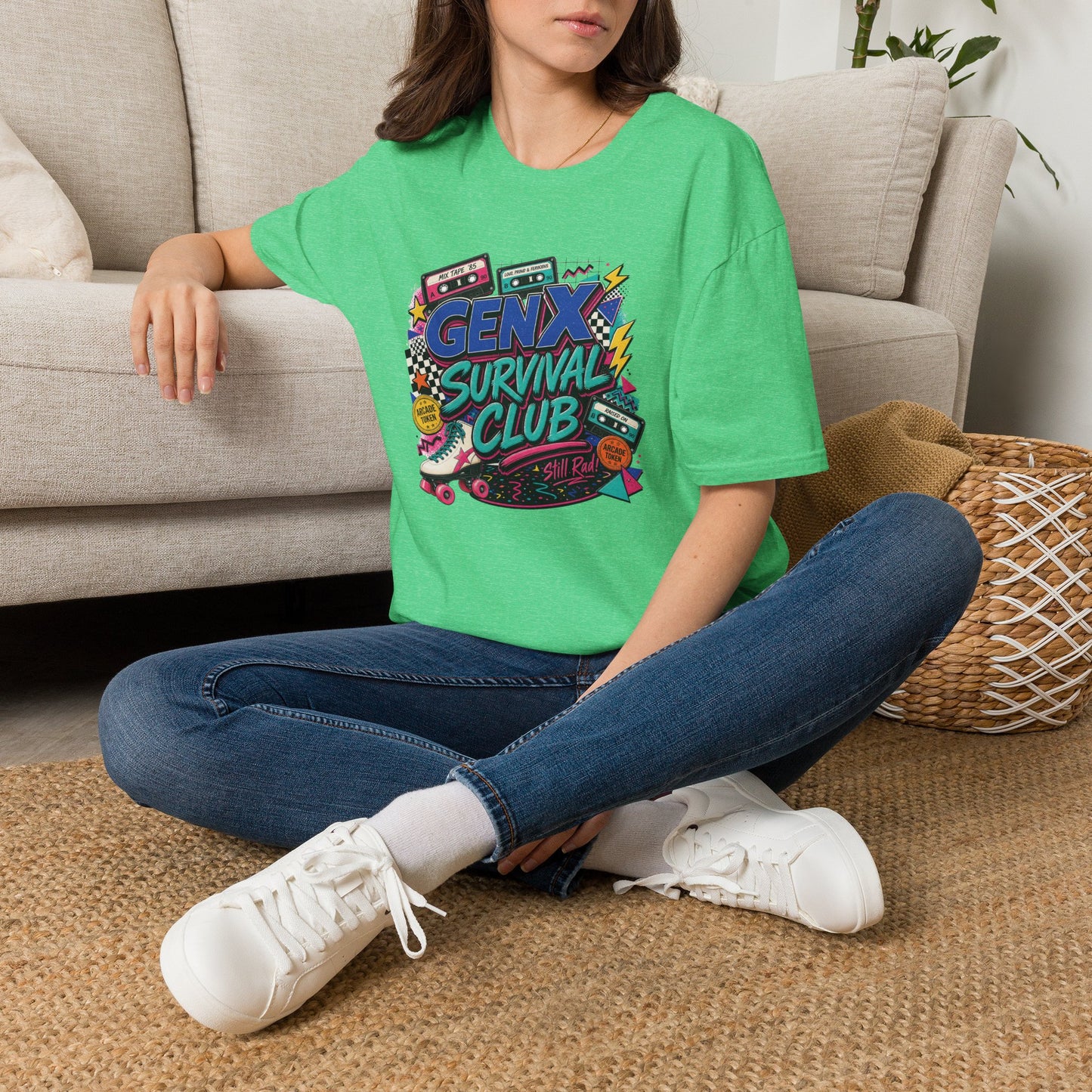 Gen X Survival Club T-Shirt | 80s Retro Cassette Graphic