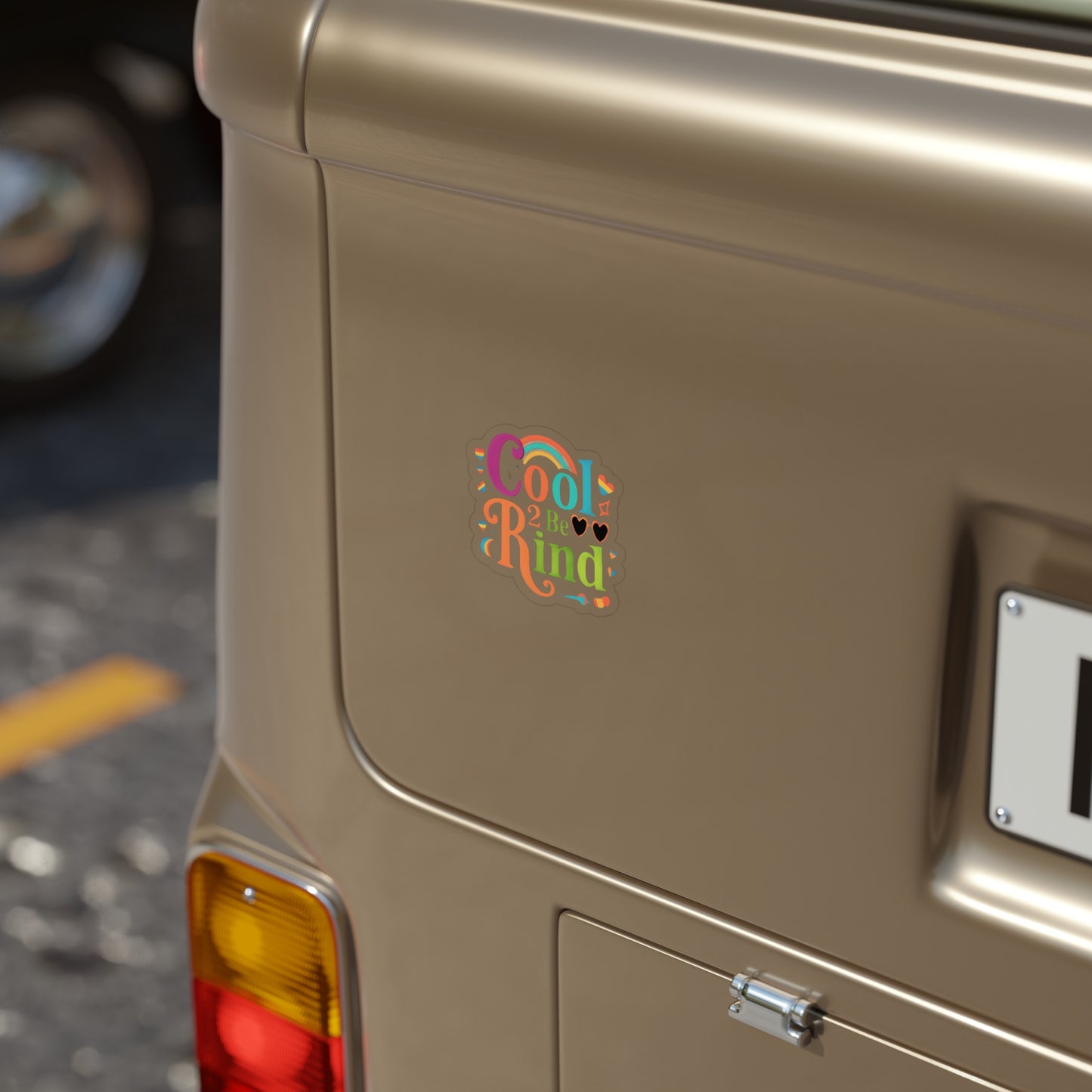 Colorful Kindness Outdoor Sticker, Cool 2 be Kind, Waterproof Die-Cut Vinyl, Great for Laptops, Cars, Water Bottles, Gifts