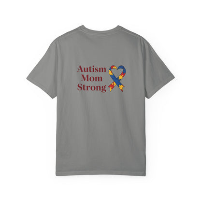 Autism Mom Strong T-shirt | Autism Awareness Puzzle Ribbon