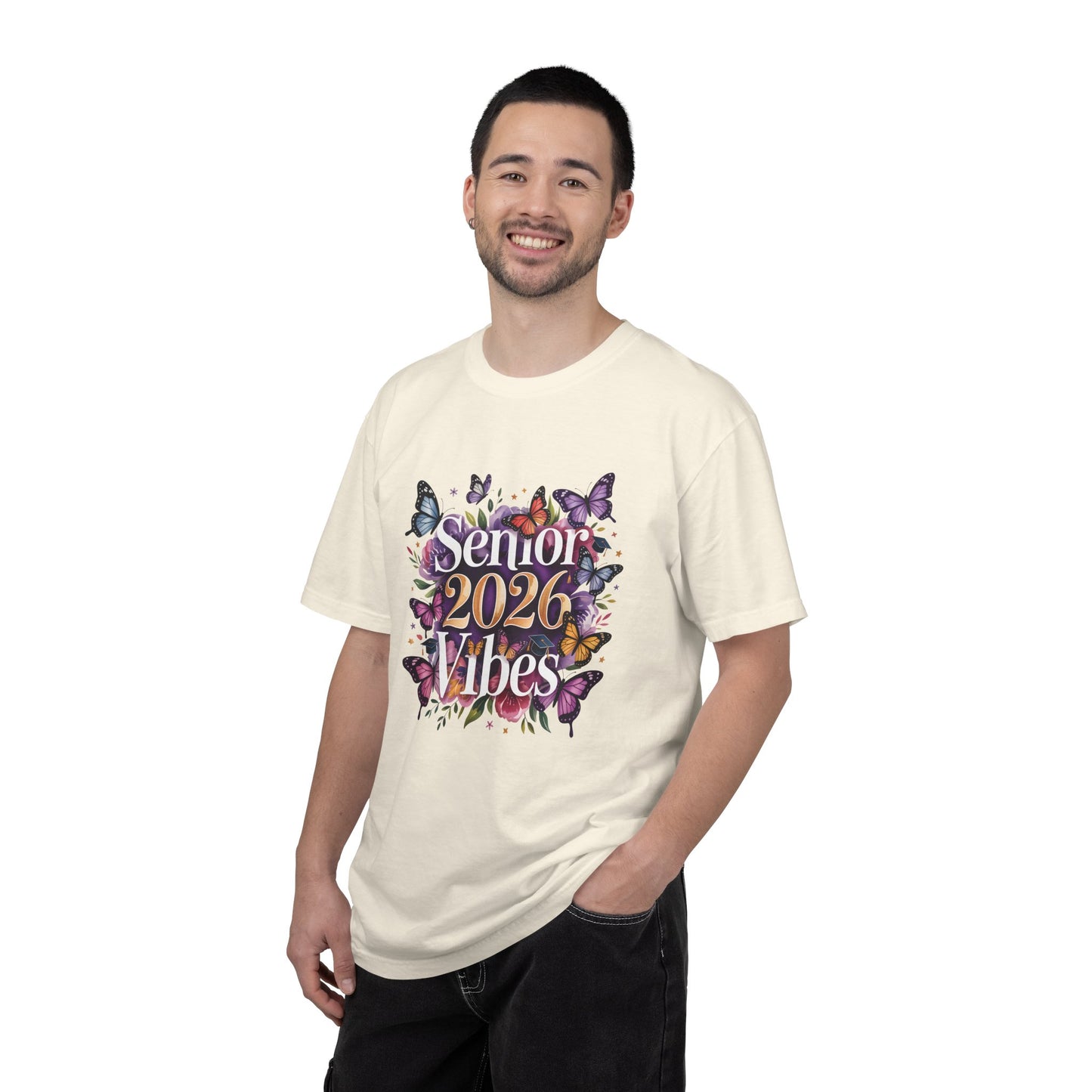 Senior 2026 Vibes T-Shirt | Butterfly Graduation Design