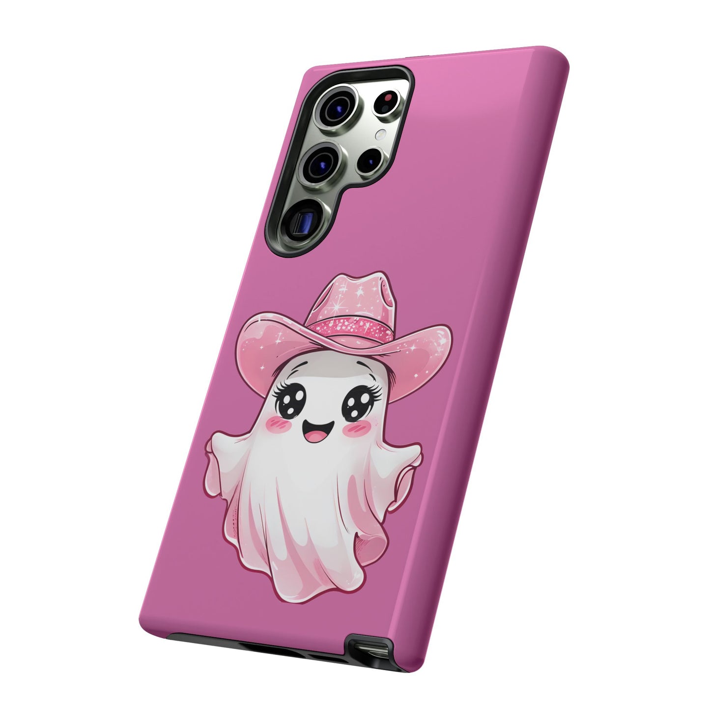 Cute Ghost Phone Case - Fun, Whimsical, Kawaii, Halloween, Gift Idea, Pink Ghost Design