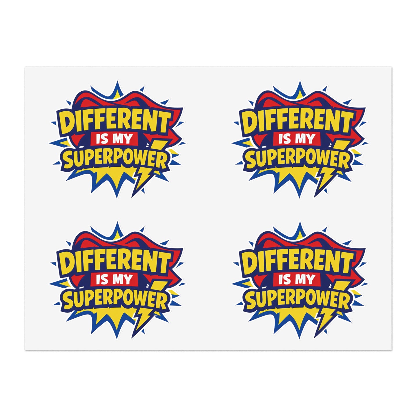 Different Is My Superpower Autism Sticker Sheets | Neurodiversity Pride Stickers