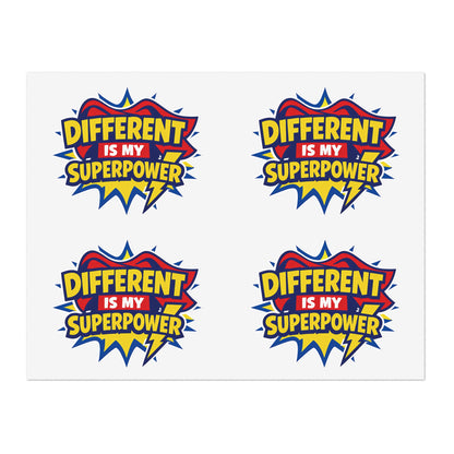 Different Is My Superpower Autism Sticker Sheets | Neurodiversity Pride Stickers