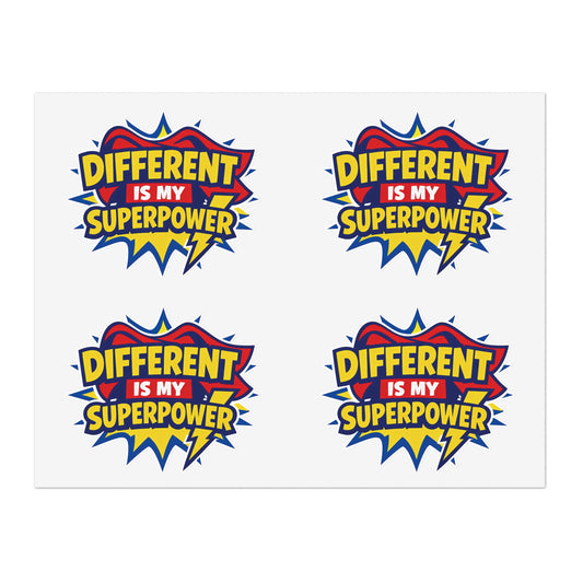 Different Is My Superpower Autism Sticker Sheets | Neurodiversity Pride Stickers