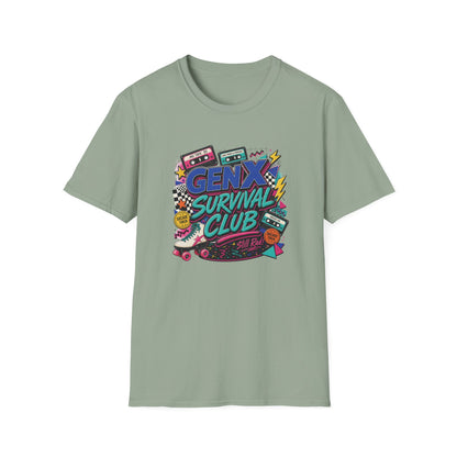 Gen X Survival Club T-Shirt | 80s Retro Cassette Graphic