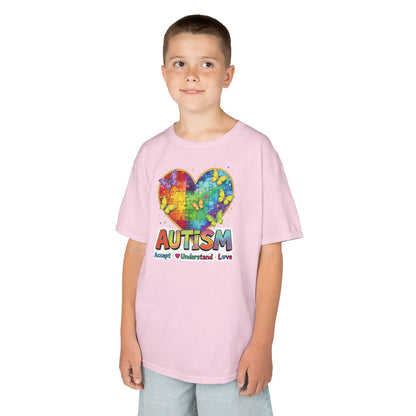Autism Puzzle Heart Kids Tee | Accept Understand Love