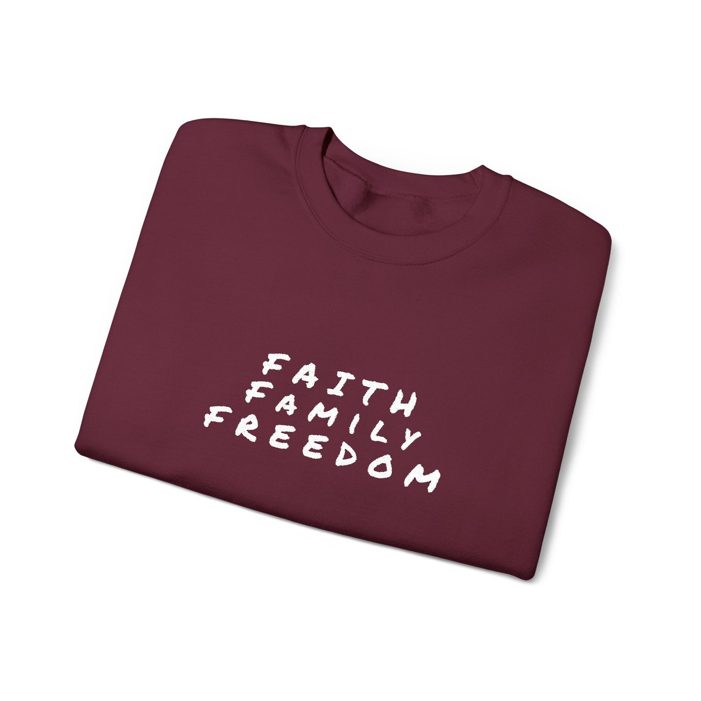 Faith Family Freedom Sweatshirt, Religious Pullover Jumper, Christian Crewneck, Inspirational Sweatshirt, Unisex Religious Shirt, Faith