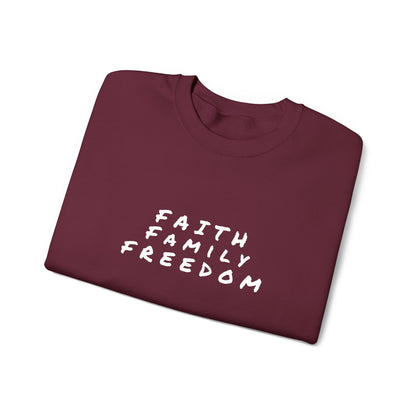 Faith Family Freedom Sweatshirt, Religious Pullover Jumper, Christian Crewneck, Inspirational Sweatshirt, Unisex Religious Shirt, Faith