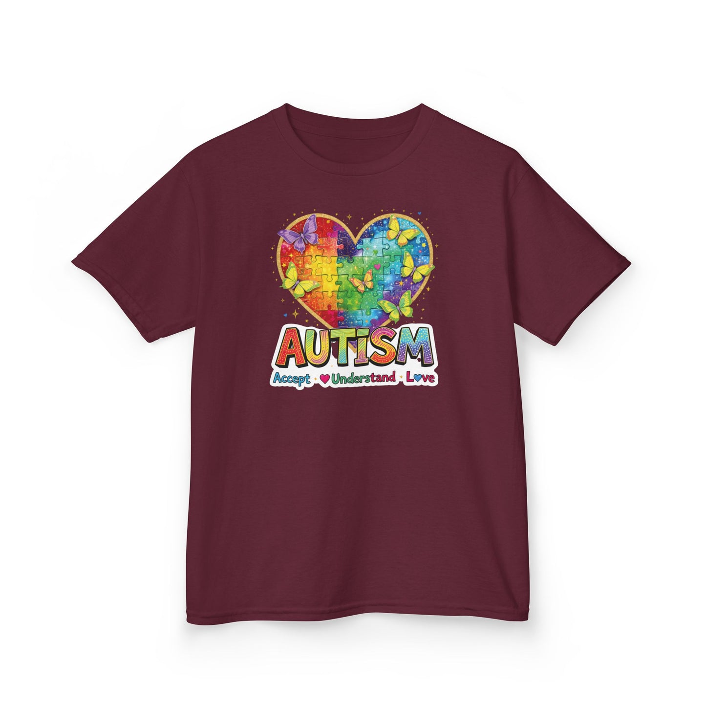 Autism Puzzle Heart Kids Tee | Accept Understand Love